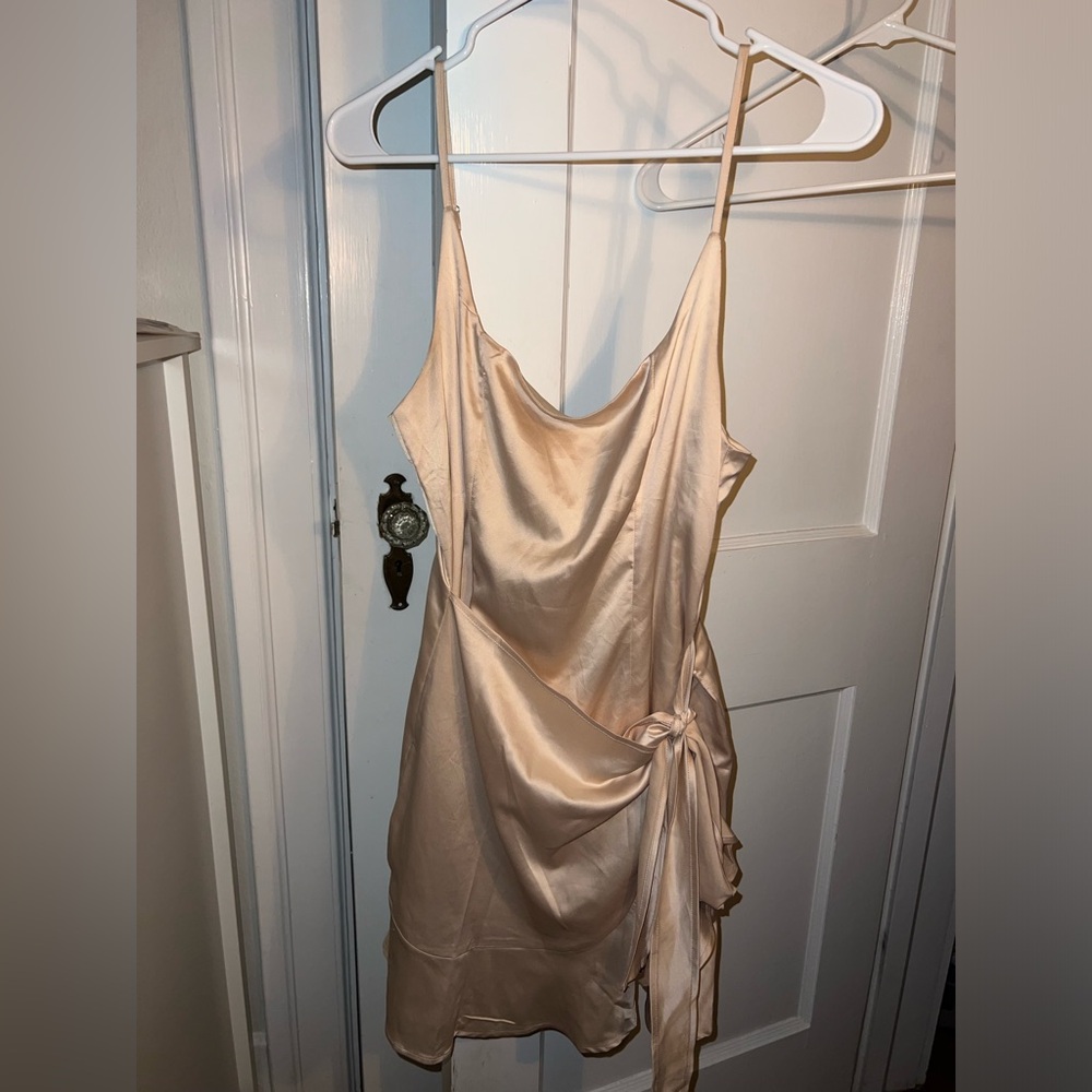 Princess Polly Cream Satin Dress
